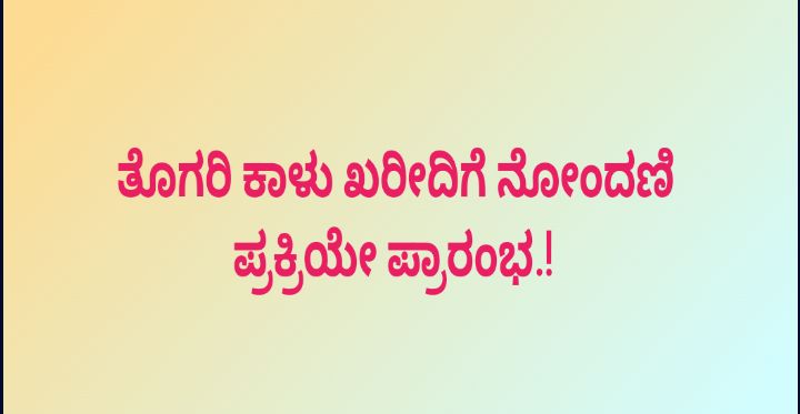 ತೊಗರಿ ಕಾಳು ಖರೀದಿಗೆ ನೋಂದಣಿ ಪ್ರಕ್ರಿಯೇ ಪ್ರಾರಂಭ.!