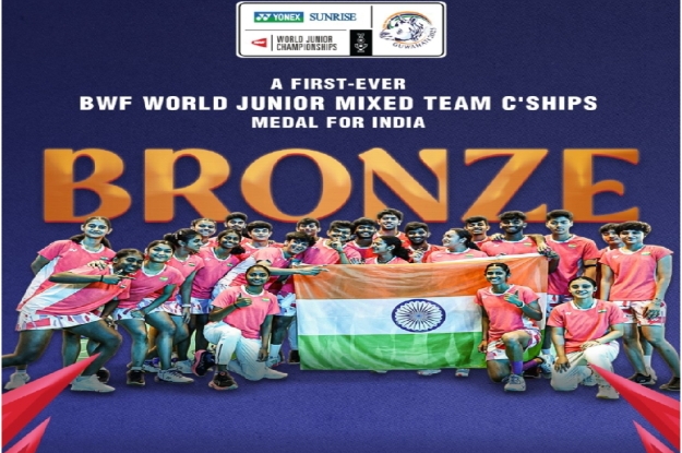 2025 ರ ಬಿಡಬ್ಲ್ಯೂಎಫ್ ವಿಶ್ವ ಜೂನಿಯರ್ ಮಿಶ್ರ ತಂಡ ಚಾಂಪಿಯನ್‌ಶಿಪ್‌ನಲ್ಲಿ ಭಾರತಕ್ಕೆ ಐತಿಹಾಸಿಕ ಕಂಚಿನ ಪದಕ