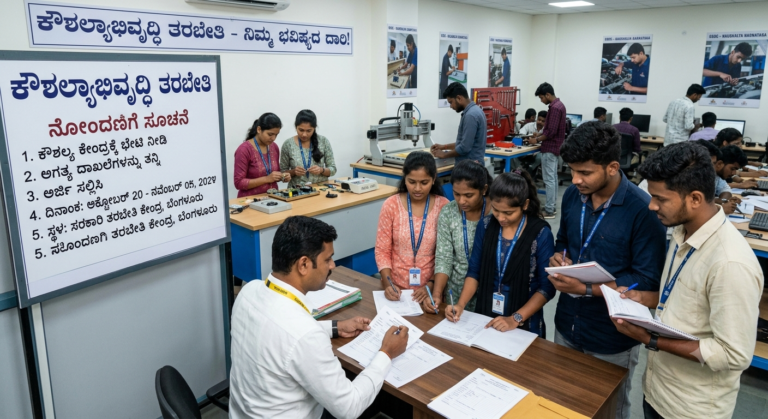 ಕೌಶಲ್ಯಾಭಿವೃದ್ಧಿ ತರಬೇತಿ: ನೋಂದಣಿಗೆ ಸೂಚನೆ.